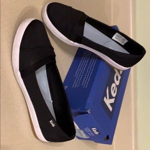 Black canvas slip-on shoe